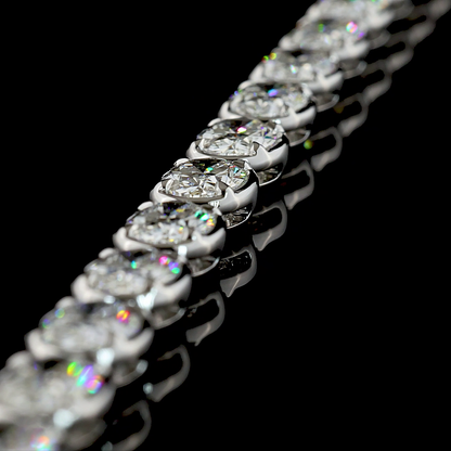 34.88 CTTW Oval Lab Grown Diamond Tennis Necklace 17" (E Color and VS Clarity)