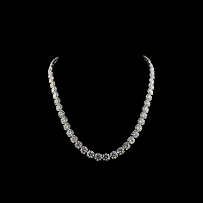 82.76 CTTW Round Lab Diamond Tennis Necklace (F Color and VS1 Clarity)