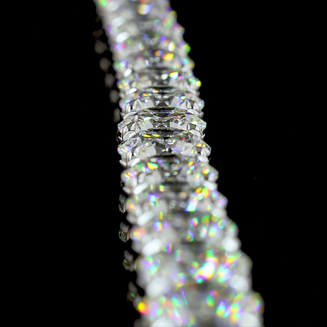 82.76 CTTW Round Lab Diamond Tennis Necklace (F Color and VS1 Clarity)