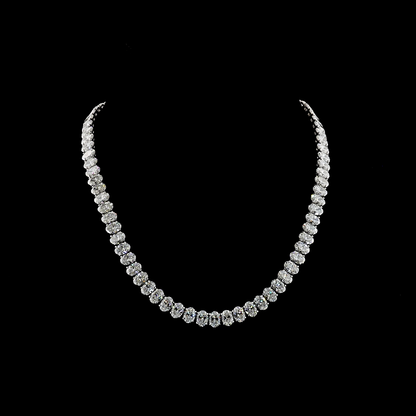 56.56 CTTW Oval Lab Grown Diamond Tennis Necklace 16.5" (E Color and VS Clarity)
