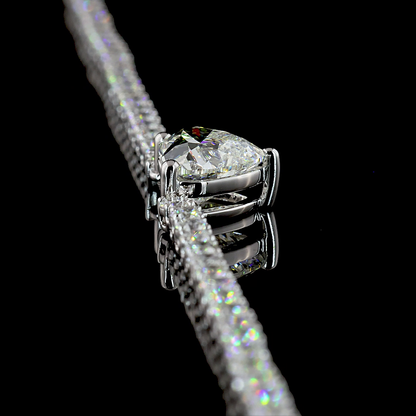 9.97 CTTW Heart Lab Grown Diamond Tennis Necklace 16" (F Color and VS1 Clarity)