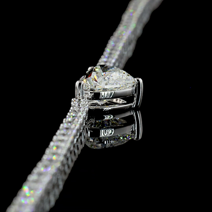 9.97 CTTW Heart Lab Grown Diamond Tennis Necklace 16" (F Color and VS1 Clarity)