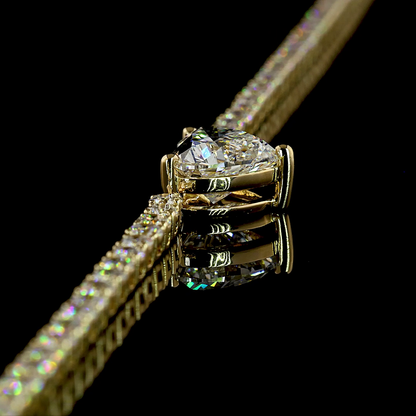 9.95 CTTW Heart Lab Diamond Tennis Necklace (F Color and VS1 Clarity)