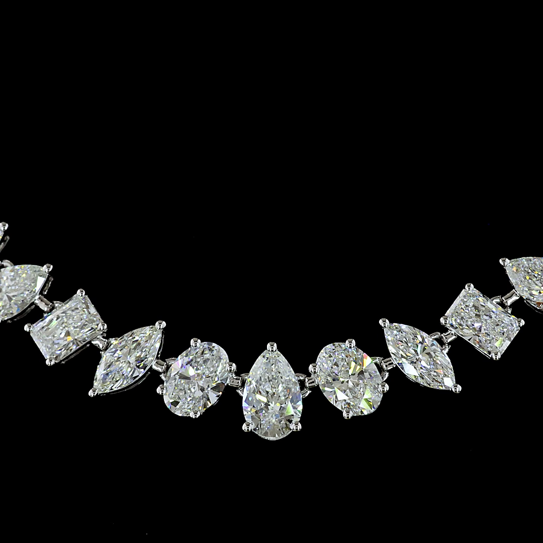 15.28 CTTW Pear Lab Grown Diamond Station Necklace 16" (E Color and VS Clarity)