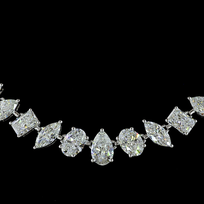 15.28 CTTW Pear Lab Grown Diamond Station Necklace 16" (E Color and VS Clarity)