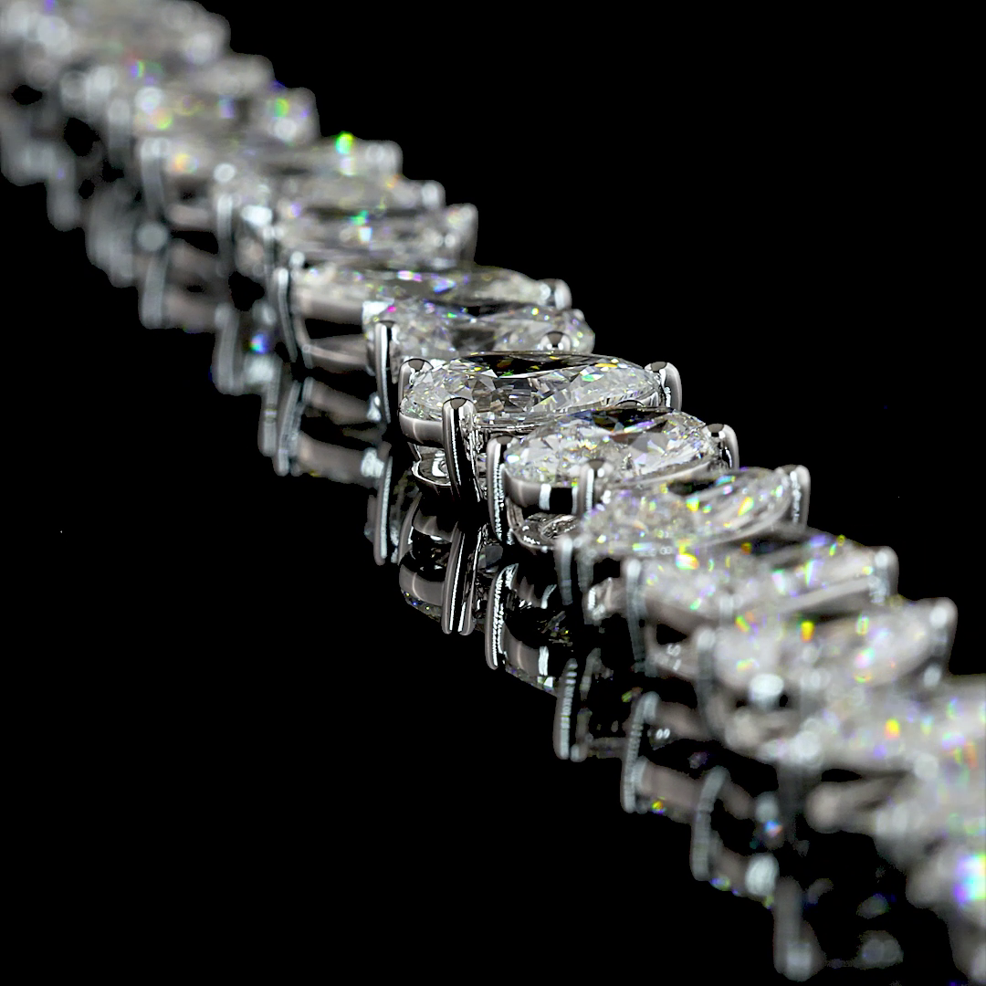 15.28 CTTW Pear Lab Grown Diamond Station Necklace 16" (E Color and VS Clarity)