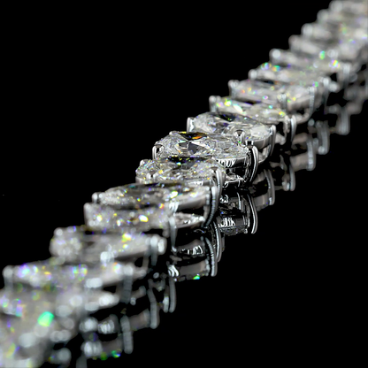 15.28 CTTW Pear Lab Grown Diamond Station Necklace 16" (E Color and VS Clarity)