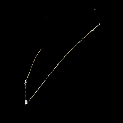 1.39 CTTW Pear Lab Diamond Station Necklace (E Color and VS1 Clarity)