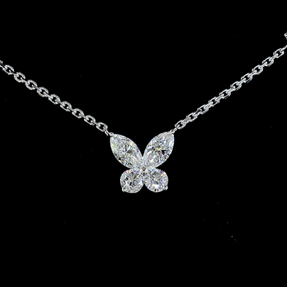 3.37 CTTW Marquise Lab Grown Diamond Station Necklace 16" (E Color and VS Clarity)