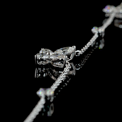 3.37 CTTW Marquise Lab Grown Diamond Station Necklace 16" (E Color and VS Clarity)