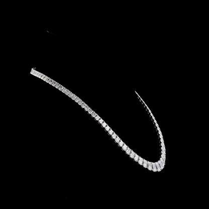 45.24 CTTW Radiant Lab Grown Diamond Riviera Necklace 16" (E Color and VS1 Clarity)