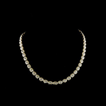 28.75 CTTW Oval Lab Grown Diamond Tennis Necklace 16.5" (E Color and VS/VS1 Clarity)