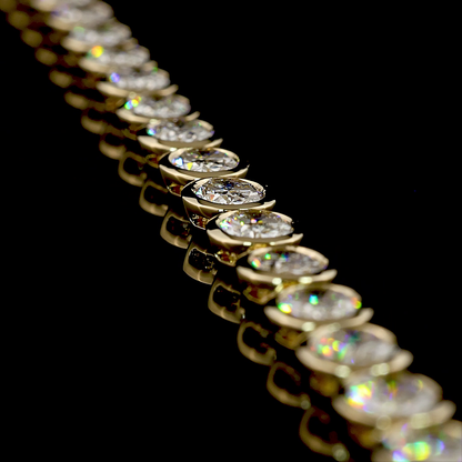 28.75 CTTW Oval Lab Grown Diamond Tennis Necklace 16.5" (E Color and VS/VS1 Clarity)