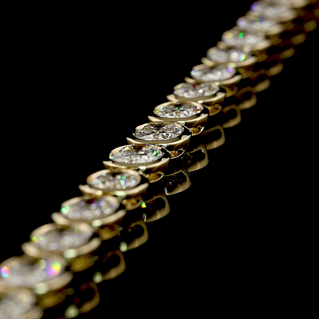 28.75 CTTW Oval Lab Grown Diamond Tennis Necklace 16.5" (E Color and VS/VS1 Clarity)