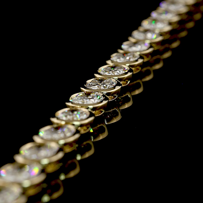 28.75 CTTW Oval Lab Grown Diamond Tennis Necklace 16.5" (E Color and VS/VS1 Clarity)