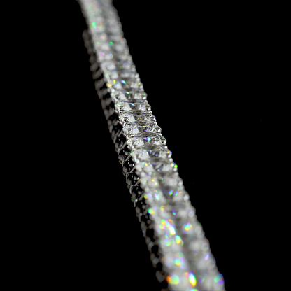 24.28 CTTW Round Lab Diamond Tennis Necklace (E Color and VS Clarity)