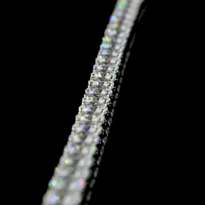 24.28 CTTW Round Lab Diamond Tennis Necklace (E Color and VS Clarity)