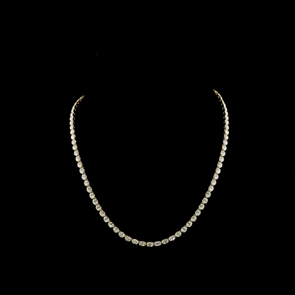 10.76 CTTW Oval Lab Grown Diamond Tennis Necklace 17" (E Color and VS Clarity)