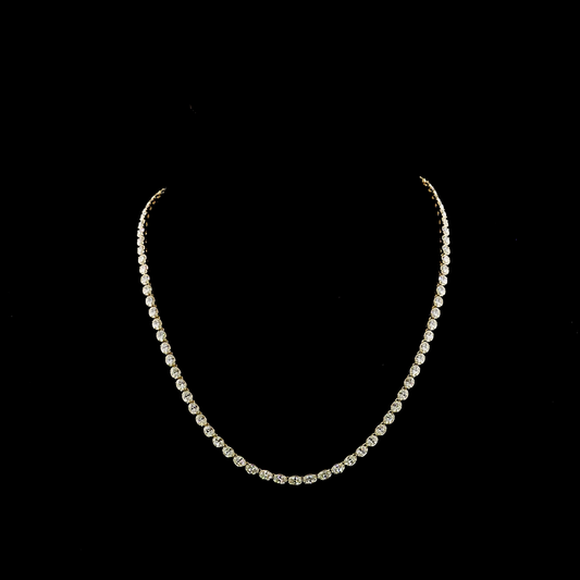 10.76 CTTW Oval Lab Grown Diamond Tennis Necklace 17" (E Color and VS Clarity)