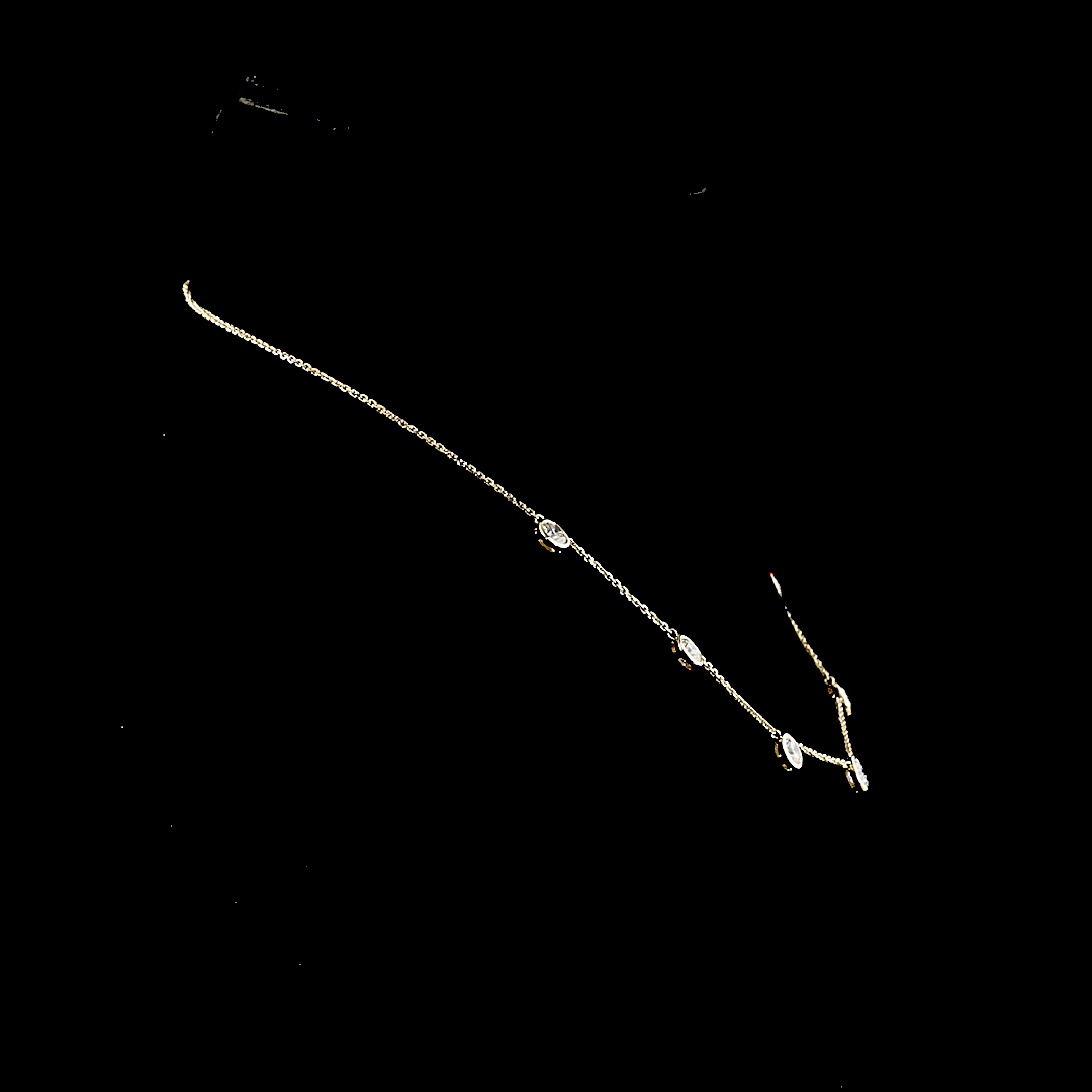 2.81 CTTW Round Lab Grown Diamond Station Necklace 16" (E Color and VS Clarity)
