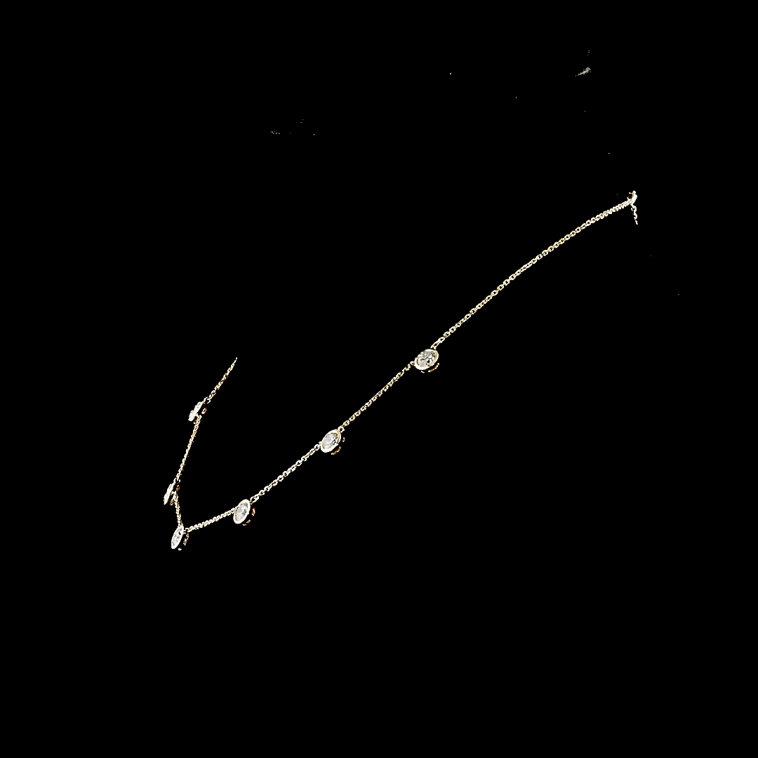 2.81 CTTW Round Lab Grown Diamond Station Necklace 16" (E Color and VS Clarity)