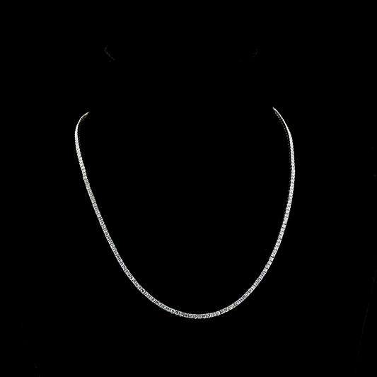 5.35 CTTW Round Lab Diamond Tennis Necklace (H Color and SI Clarity)