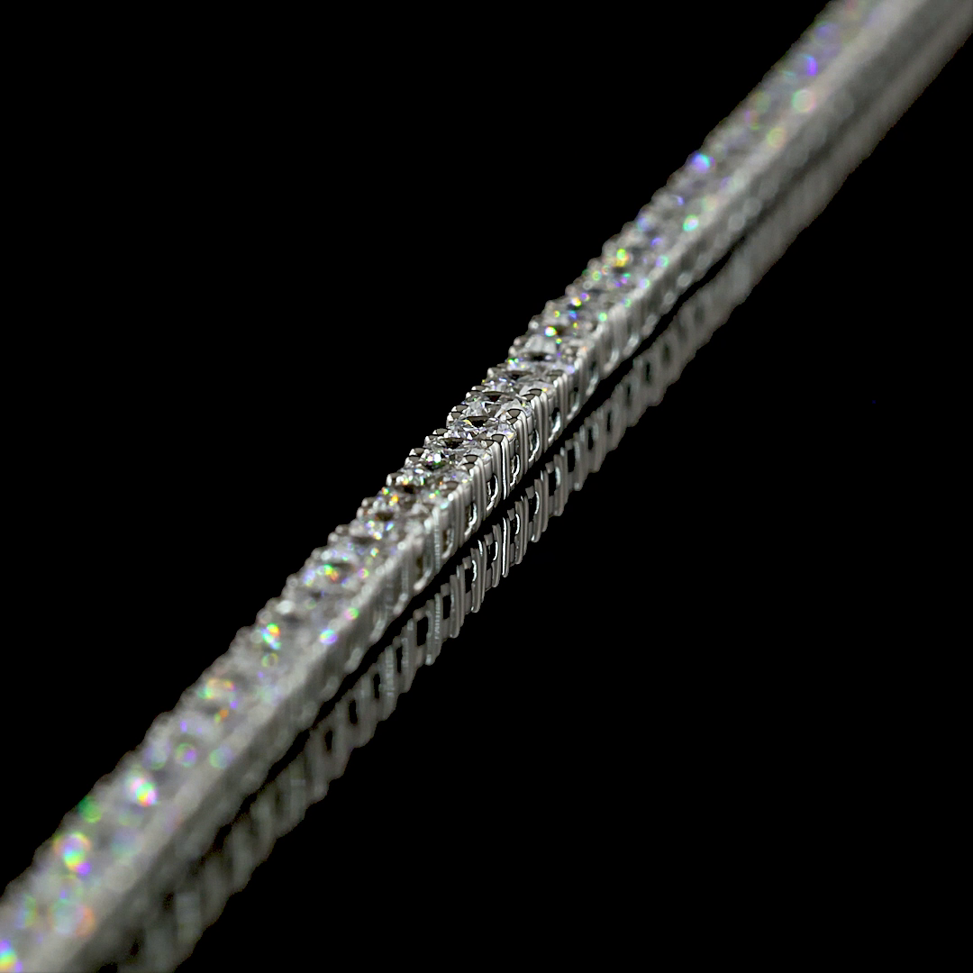 5.35 CTTW Round Natural Diamond Tennis Necklace 16.5" (H Color and SI Clarity)