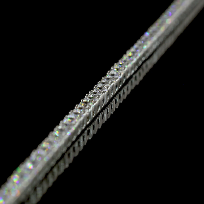 5.35 CTTW Round Natural Diamond Tennis Necklace 16.5" (H Color and SI Clarity)