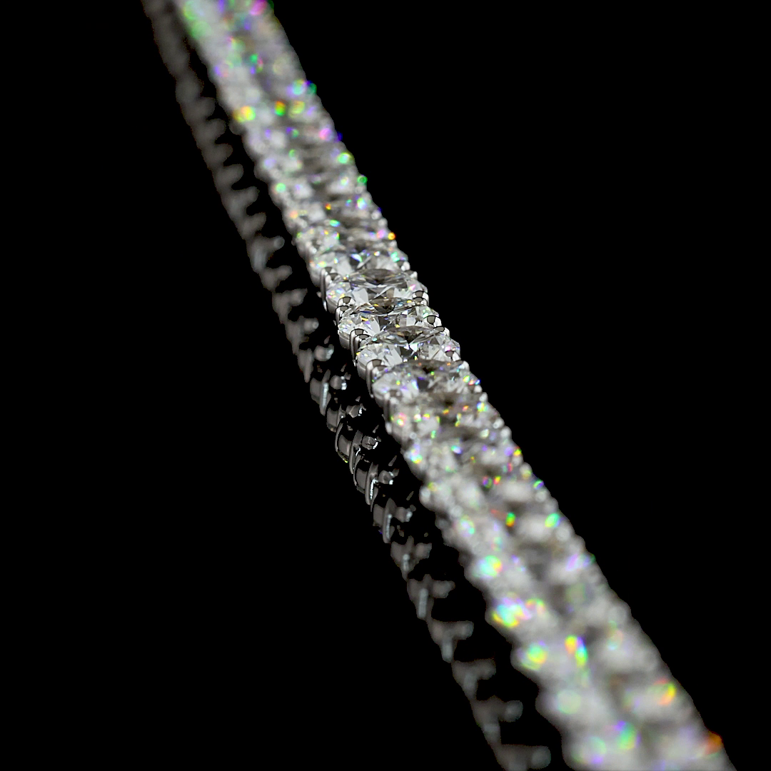 22.41 CTTW Round Lab Grown Diamond Tennis Necklace 18" (E Color and VS Clarity)