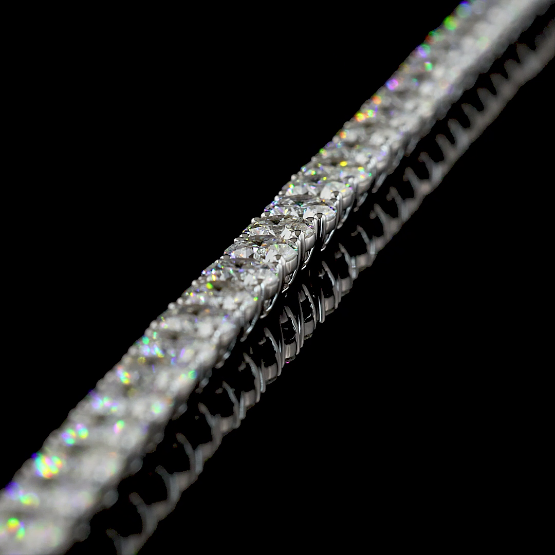 22.41 CTTW Round Lab Grown Diamond Tennis Necklace 18" (E Color and VS Clarity)