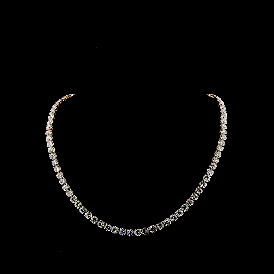 85.73 CTTW Round Lab Grown Diamond Tennis Necklace 22" (F Color and VVS2 Clarity)