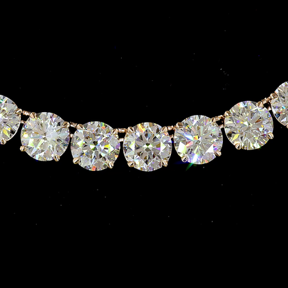 85.73 CTTW Round Lab Grown Diamond Tennis Necklace 22" (F Color and VVS2 Clarity)