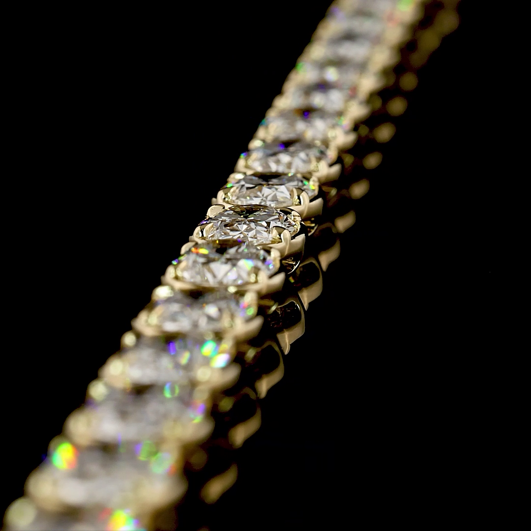 35.76 CTTW Oval Lab Grown Diamond Tennis Necklace 16.5" (E Color and VS Clarity)