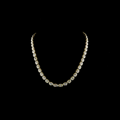 36.15 CTTW Oval Lab Grown Diamond Tennis Necklace 16.75" (E Color and VS Clarity)