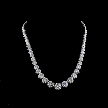 68.51 CTTW Round Lab Diamond Riviera Necklace (F Color and VVS2 Clarity)