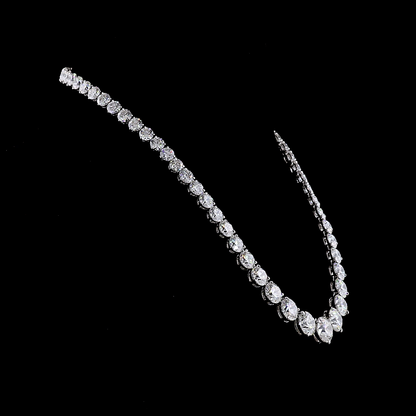 68.51 CTTW Round Lab Diamond Riviera Necklace (F Color and VVS2 Clarity)