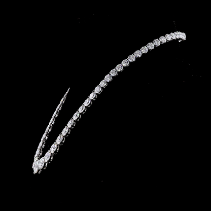 68.51 CTTW Round Lab Diamond Riviera Necklace (F Color and VVS2 Clarity)