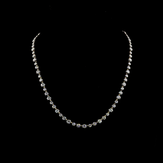 11.25 CTTW Round Lab Grown Diamond Station Necklace 17" (E Color and VS1 Clarity)