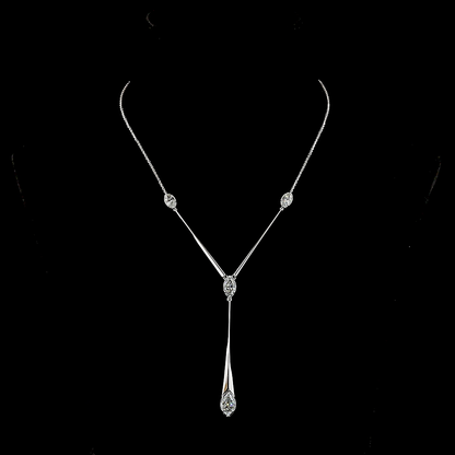 3.18 CTTW Marquise Lab Diamond Lariat Necklace (E Color and VS1 Clarity)