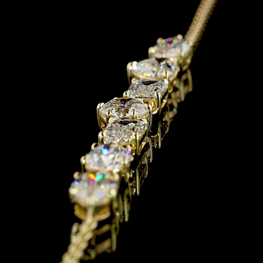 5.39 CTTW MIX Lab Diamond Station Necklace (E Color and VS1 Clarity)