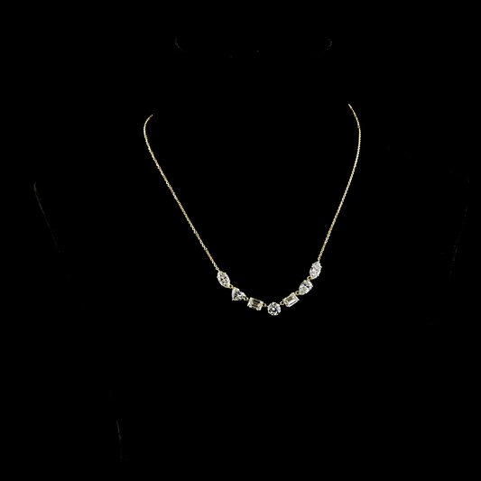 5.39 CTTW MIX Lab Diamond Station Necklace (E Color and VS1 Clarity)