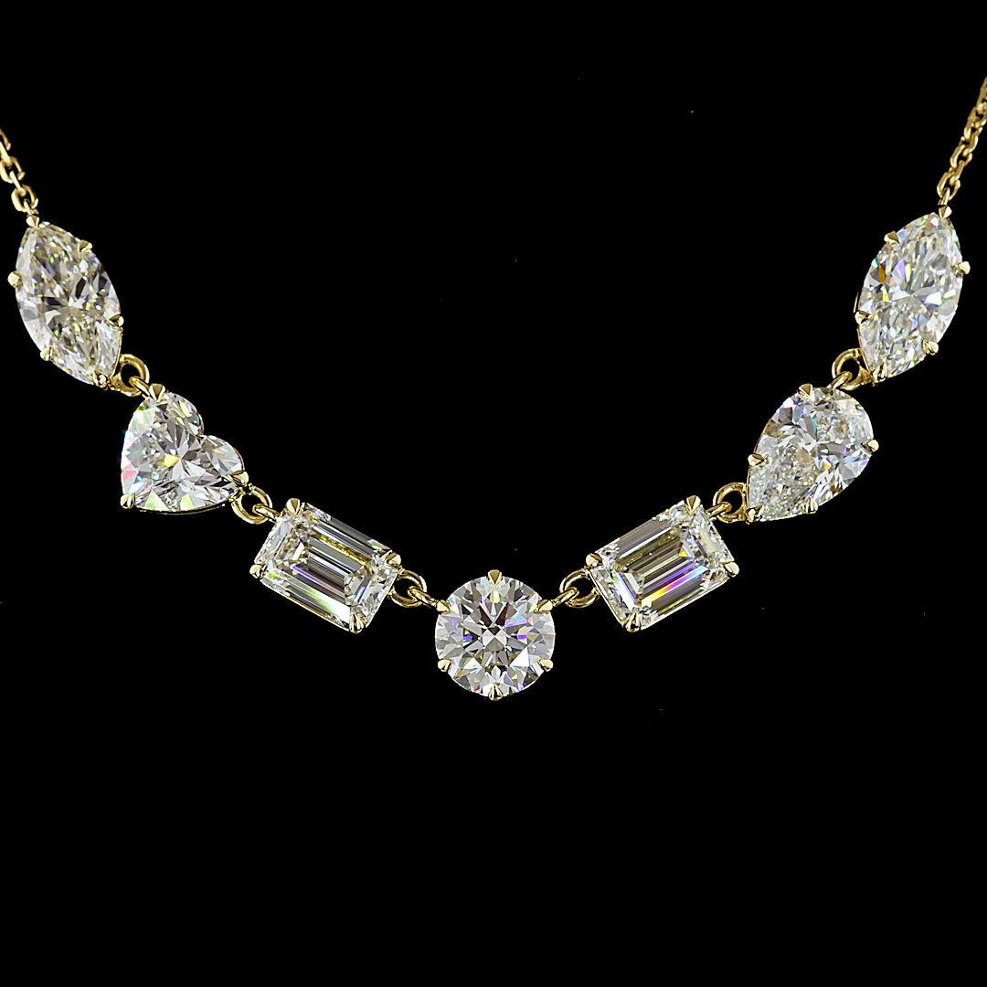 5.39 CTTW MIX Lab Diamond Station Necklace (E Color and VS1 Clarity)