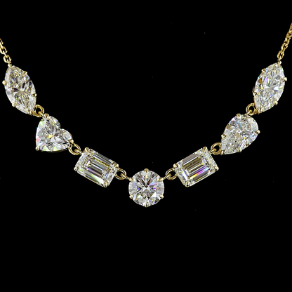 5.39 CTTW MIX Lab Diamond Station Necklace (E Color and VS1 Clarity)