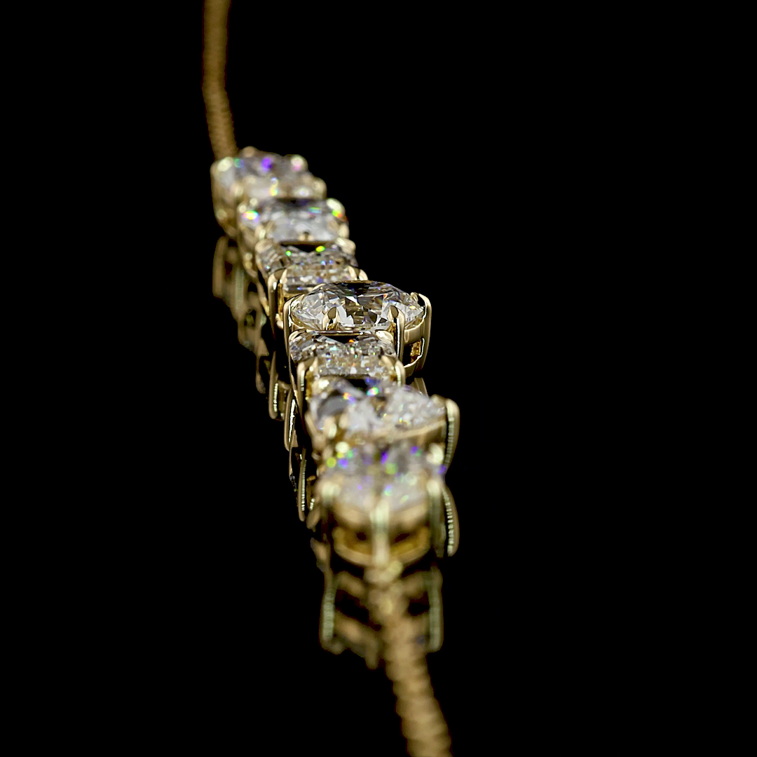 5.39 CTTW MIX Lab Diamond Station Necklace (E Color and VS1 Clarity)