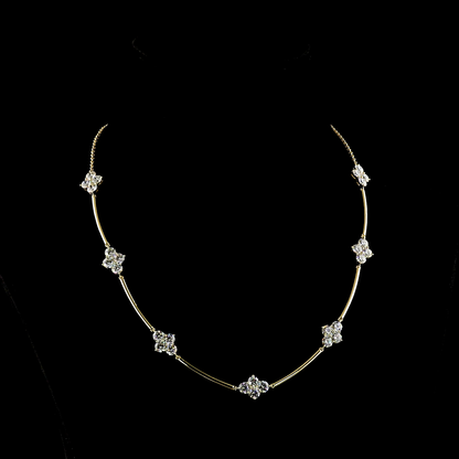 10.72 CTTW Round Lab Grown Diamond Station Necklace 20" (E Color and VS1 Clarity)
