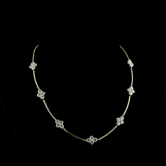 10.72 CTTW Round Lab Grown Diamond Station Necklace 20" (E Color and VS1 Clarity)