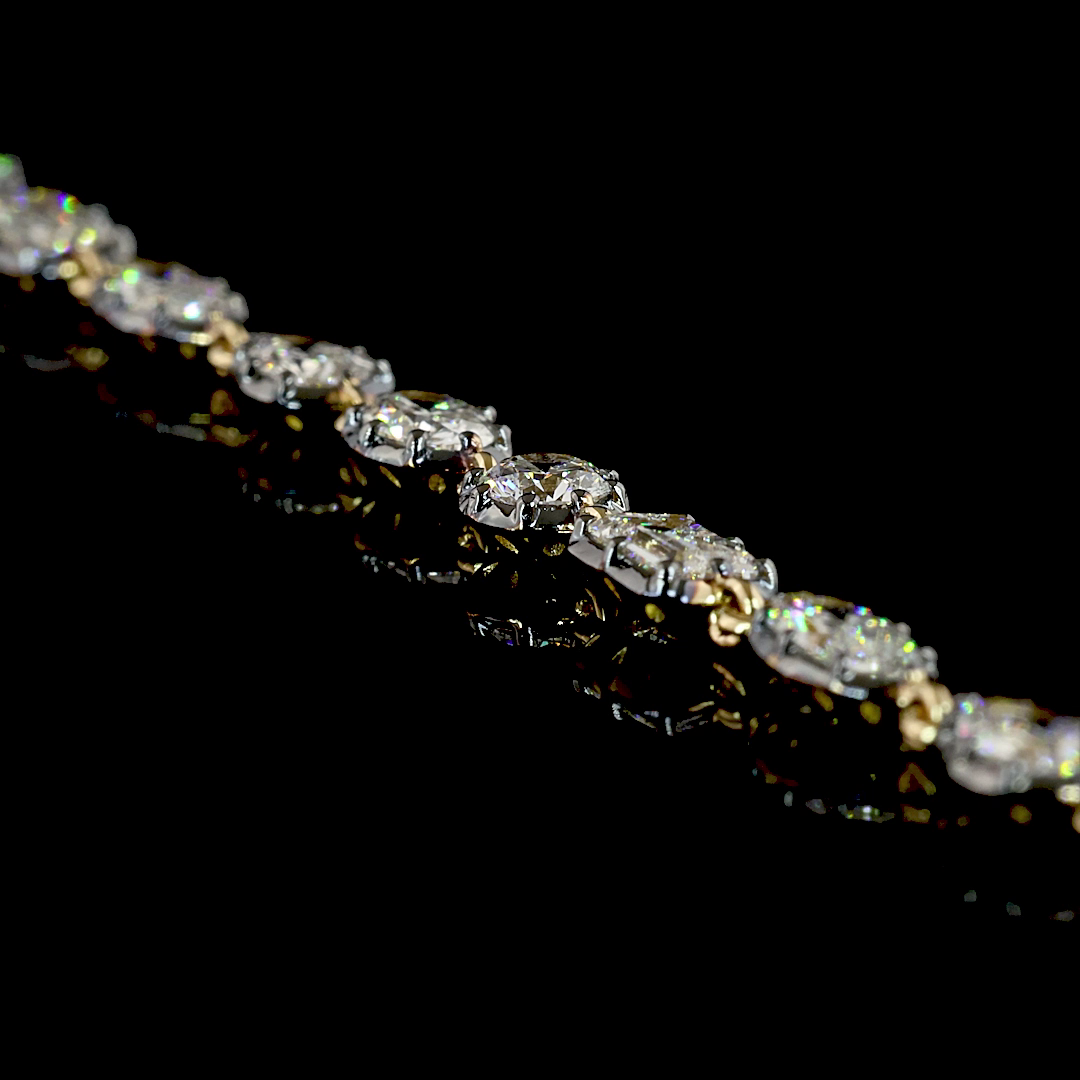 10.81 CTTW MIX Lab Grown Diamond Station Necklace 17" (E Color and VS1 Clarity)