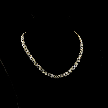 12.84 CTTW Round Lab Diamond Station Necklace (E Color and VS1 Clarity)