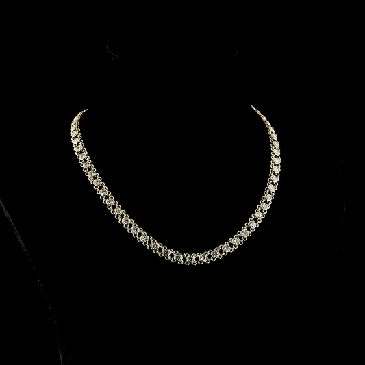 12.84 CTTW Round Lab Diamond Station Necklace (E Color and VS1 Clarity)