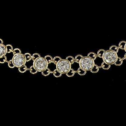 12.84 CTTW Round Lab Diamond Station Necklace (E Color and VS1 Clarity)
